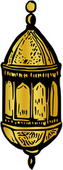 Ramadan Golden Lantern. Vector Illustration