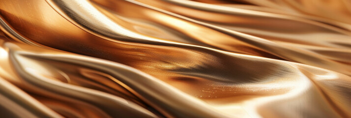 Elegant Golden Silk Fabric Textures in Close-Up