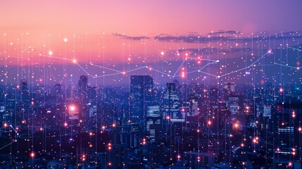 Fototapeta premium Wireless Horizons: Mapping the Pathways of Progress