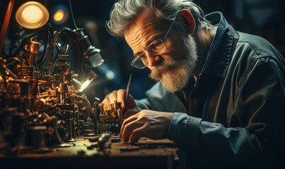 A watchmaker at work
