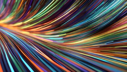 colorful optic fiber electrical cables wires neon waves lines abstract 3d design background pattern glow colored streams information optical connection internet web multicolor data led technology