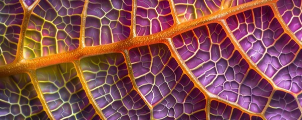 A Close-Up Marvel: The Intricate Labyrinth of Life Unfolding in the Delicate Vein Patterns of a Fresh Spring Leaf