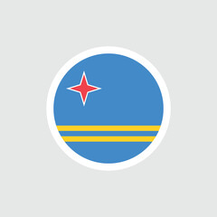 Flag of Aruba. Aruban blue flag with star. State symbol of the island of Aruba.
