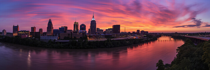 American City Panorama evoking Nashville City