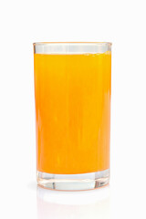 orange juice in glass isolated on white background, This has clipping path.