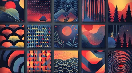 Graphic resources: A set of abstract geometric patterns inspired by nature