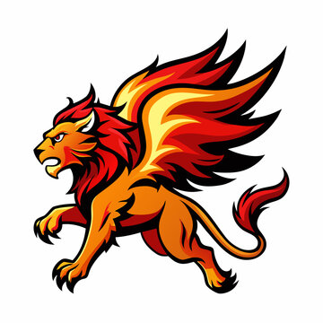 Lion, Lion with fire wings
