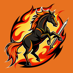 horse, animal, vector, stallion, illustration, farm, 