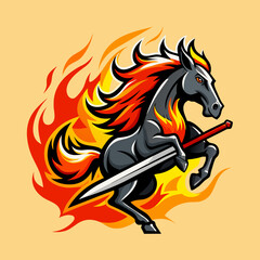 horse, animal, vector, stallion, illustration, farm, 