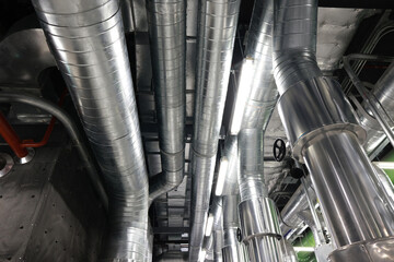 Industrial interior cooling  system and pipping line of industrial construction  in the factory