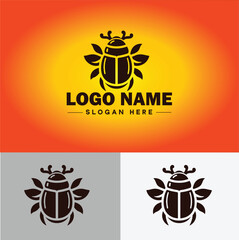 June bug bee logo icon vector for business brand app icon June bug Insect bee logo template