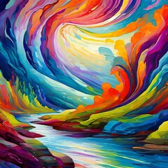 beautiful colourful painting wallpaper background
