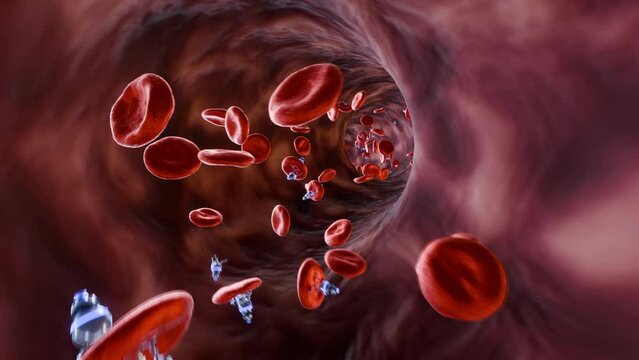 Blood Vessel: Nanobots Repairing Blood Cell