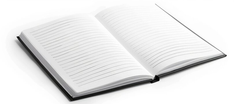 Closed blank notebook template on a white background