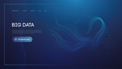 Big Data Download Concept with Blue Swirling Lines Design - 769940917