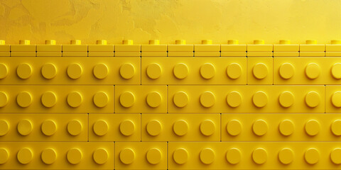 Lego wall over a yellow background - obrazy, fototapety, plakaty