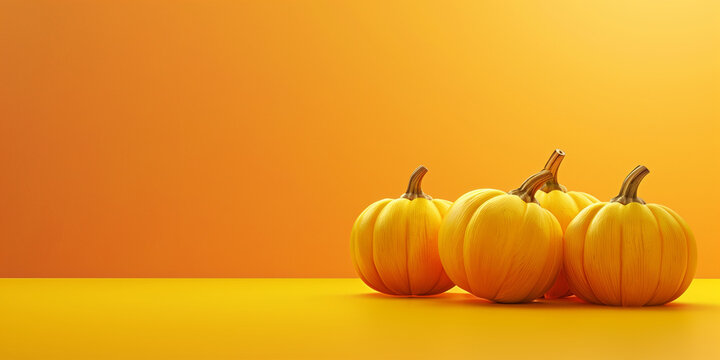 Pumpkins yellow background