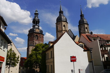 Kirchtürme in der Lutherstadt Eisleben im Mansfelder Land in Sachsen-Anhalt