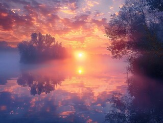Tenderness Awakening: Affectionate Dawn Amidst Gentle Skies - Loving Start in Soft Sunrise - Witness tenderness awakening as affectionate dawn unfolds amidst gentle skies, marking a loving start
