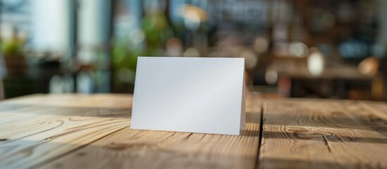 Template for a table tent card mockup with space for your logo or graphic design.