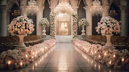 The Grandeur of Golden Glow: A Captivating Image from a Luxurious GG Wedding Ceremony - obrazy, fototapety, plakaty