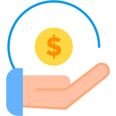 Budget, cash, hand, in, money, payment Icon