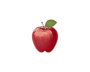 Vector illustration of cartoon apple on white background