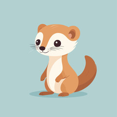 Cute weasel cartoon illustration vector design for children's books