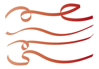 Hoja de iconos de lazos rojos en fondo blanco.