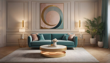 Art deco interior design of modern living room home 11