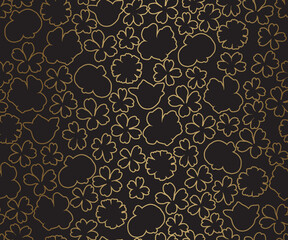 Elegant Gold Black Floral Pattern Background
