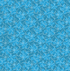 Blue Abstract Floral Pattern Background