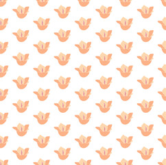 Orange Tulip Floral Seamless Pattern