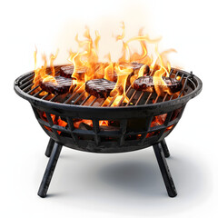 Bbq grill sizzle isolated on white background, hyperrealism, png
