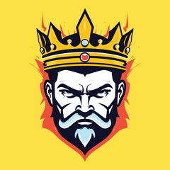 king mascot logo editable
