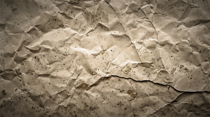 Background, texture, dark beige crumpled sheet of paper. Ciemna beżowa wygnieciona kartka papieru. 