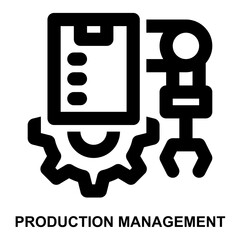 production management, industrial management, operations management, manufacturing management, sop, administration expanded outline style icon for web mobile app presentation printing