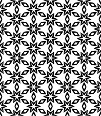 Black and white seamless abstract pattern. Background and backdrop. Grayscale ornamental design.