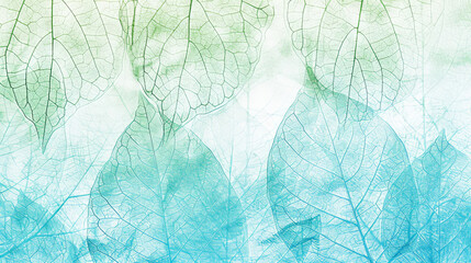 Ethereal Green and Blue Leaf Vein Textures for Serene Backgrounds