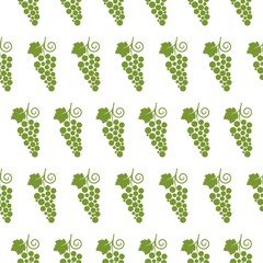 Grapes with leaf icon seamless pattern