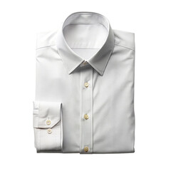 White color formal shirt with button down collar isolated on a transparent background.