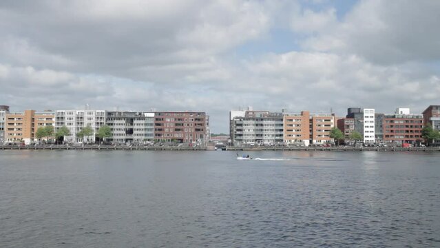The River IJ modern waterfront architecture at Java-eiland, Amsterdam