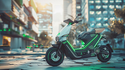 Futuristic Electric Mobility Concept with Green Technology - obrazy, fototapety, plakaty