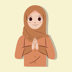 Muslim Women Character For Eid Al Fitr Illustrations