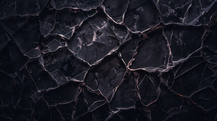 Realistic glass background with a cracked effect, creating an intriguing pattern and texture in a very dark color - obrazy, fototapety, plakaty
