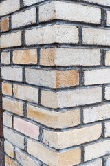 corner of the brick house wall