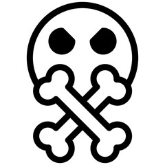 skull, bones, danger, horror Icon
