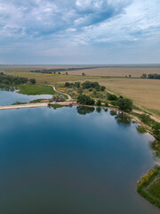 lake and fields view from the top