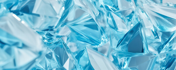 Blue crystals, closeup macro detail - abstract crystalline background. Generative AI
