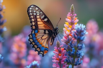 Fototapeta premium Flowers with Butterfly created with Generative AI Technology, ai, generative